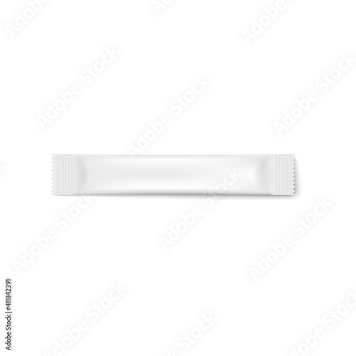 White stick packaging for bulk products, realistic vector illustration isolated.