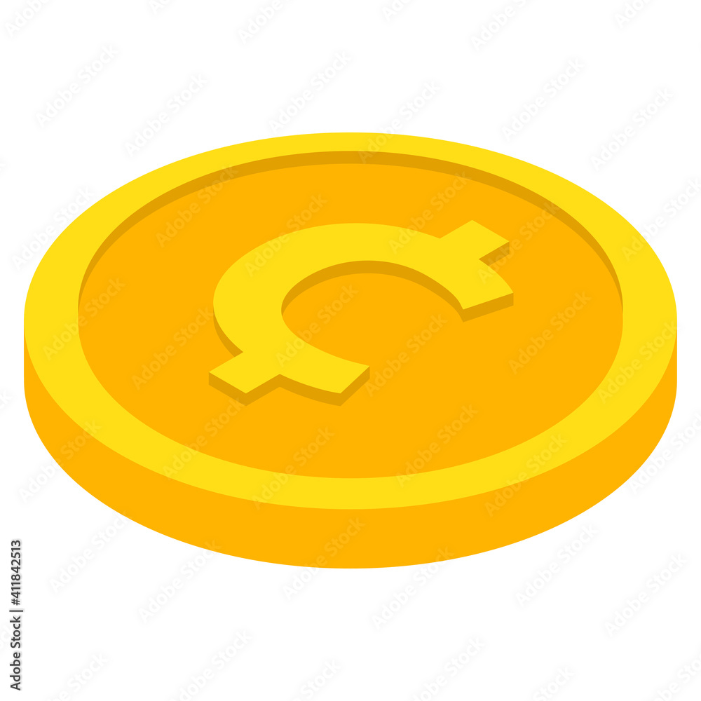Coin icons. Cent and centavo coin . Currency symbols in isometric 3d style. Vector Coin icons. Cent and centavo coin . Currency symbols in isometric 3d style. Vector