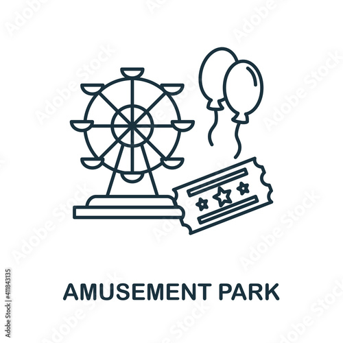 Amusement Park icon. Monochrome simple Amusement Park icon for templates, web design and infographics