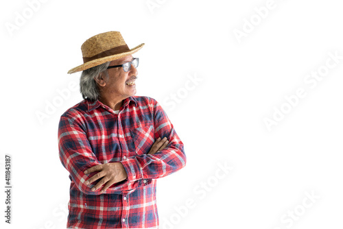Men aged agriculture embrace pride white background 