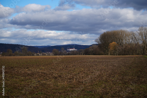 Clouds and landscape on a February afternoon in Bavaria