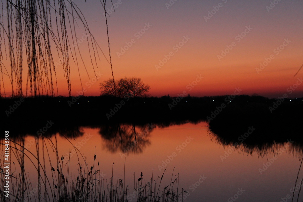 sunset on the river sunset on the river