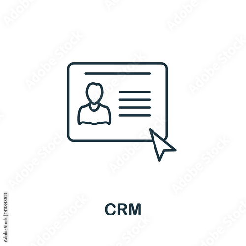 Crm icon. Simple element from business intelligence collection. Creative Crm icon for web design, templates, infographics and more