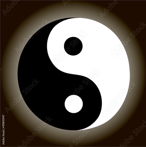 ying yang symbol on a dark backgroud