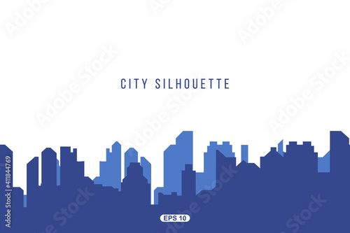 The silhouette city. Flat vector illustration EPS10.