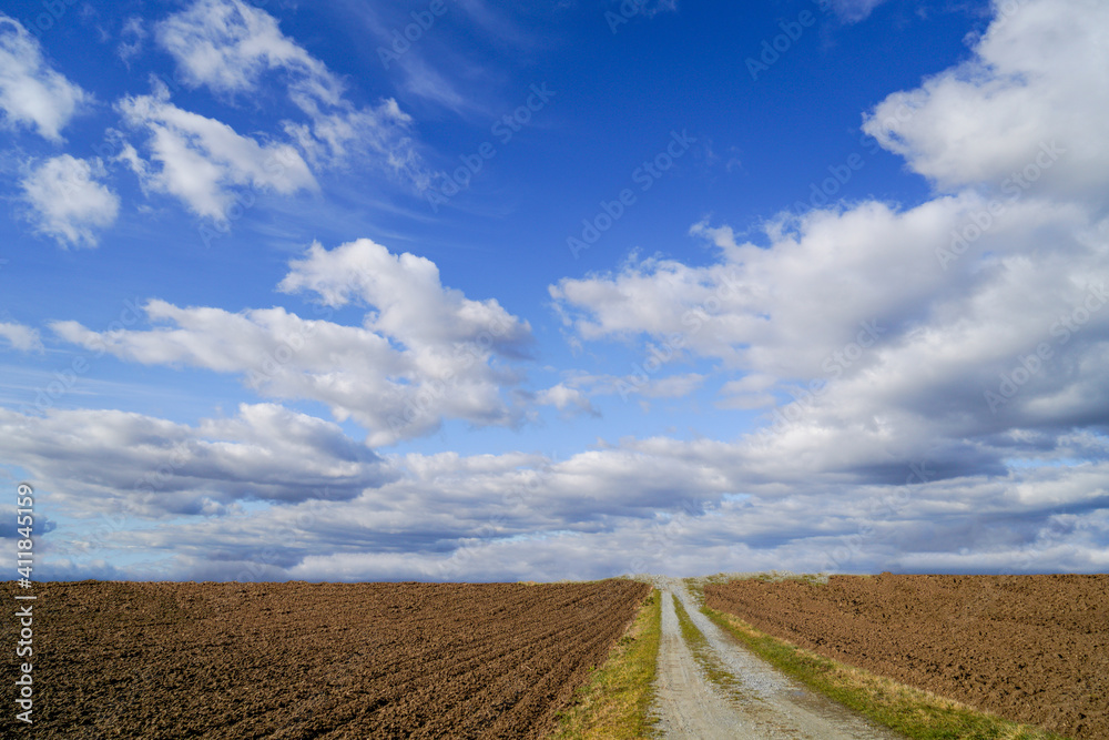 Clouds and landscape on a February afternoon in Bavaria Clouds and landscape on a February afternoon in Bavaria