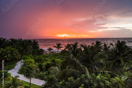 Sunset Riviera Maya Mexico photo