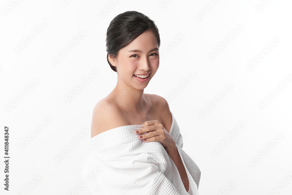 Beautiful young asian woman with clean fresh skin on white background, Face care, Facial treatment, Cosmetology, beauty and spa, Asian women portrait Beautiful young asian woman with clean fresh skin on white background, Face care, Facial treatment, Cosmetology, beauty and spa, Asian women portrait