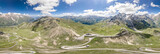 360 aerial panoramic view of serpentine high alpine road in Grossglockner Edelweissspitze in Austria