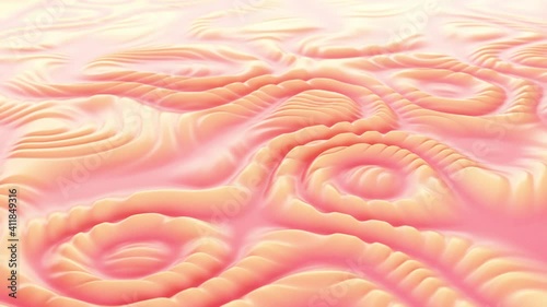 Colorful pink and yellow gradient waves of soft surface