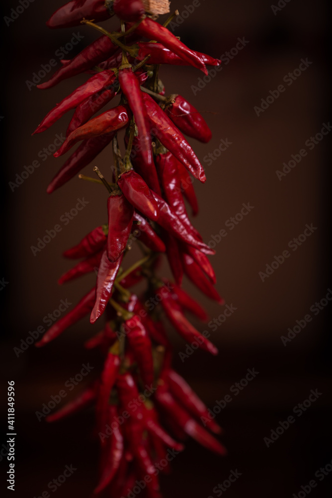 dried red hot peppers for paprika. capsicum healthy natural ingredient for for spicy food