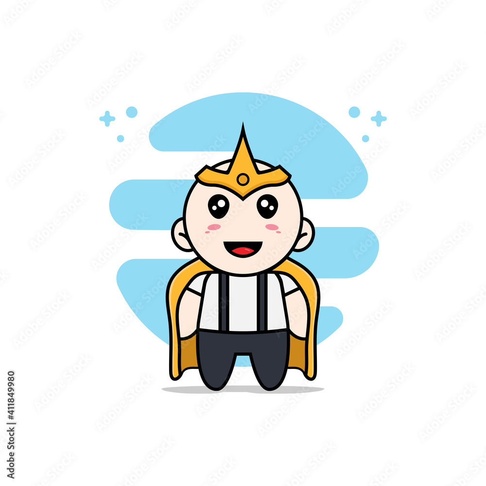 Cute geek boy character wearing superhero costume. Cute geek boy character wearing superhero costume.