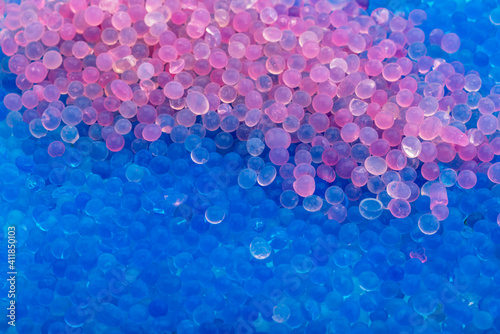 Close up of Blue and pink silica gel , Can be used as a background photo