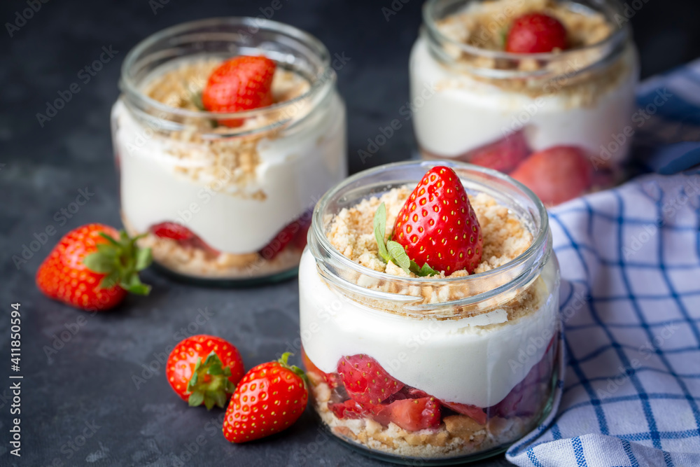 Delicious looking strawberry magnolia dessert Delicious looking strawberry magnolia dessert