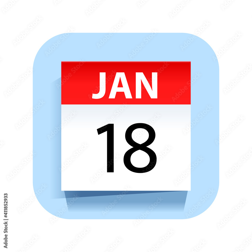 January 18. Calendar Icon. Vector Illustration. January 18. Calendar Icon. Vector Illustration.
