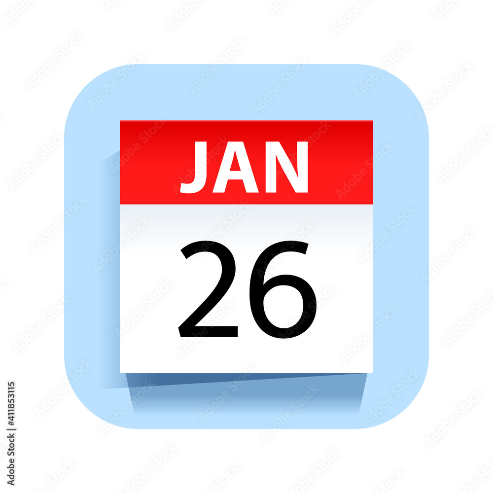 January 26. Calendar Icon. Vector Illustration. January 26. Calendar Icon. Vector Illustration.