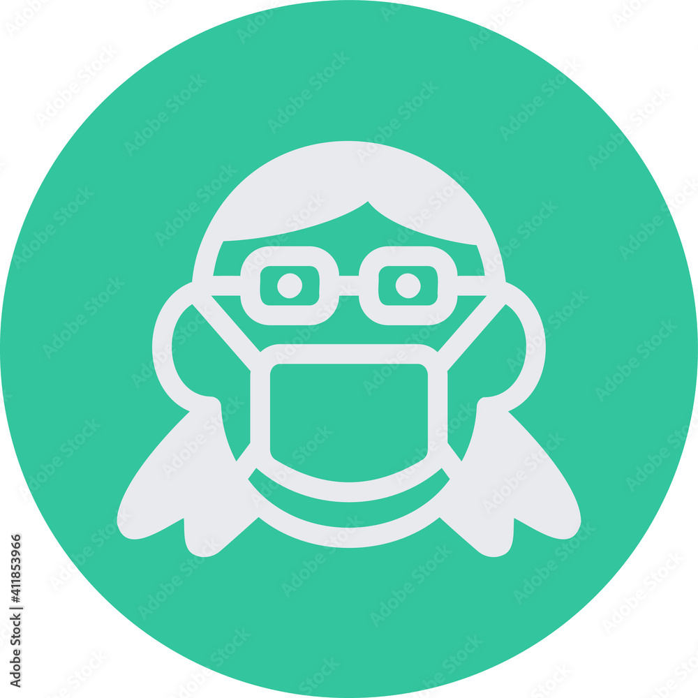 Person Wearing N95 Breathing Mask Icon Person Wearing N95 Breathing Mask Icon