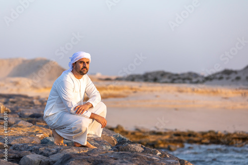emirati man on the beach