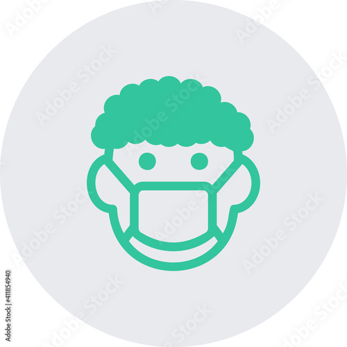 Person Wearing N95 Breathing Mask Icon