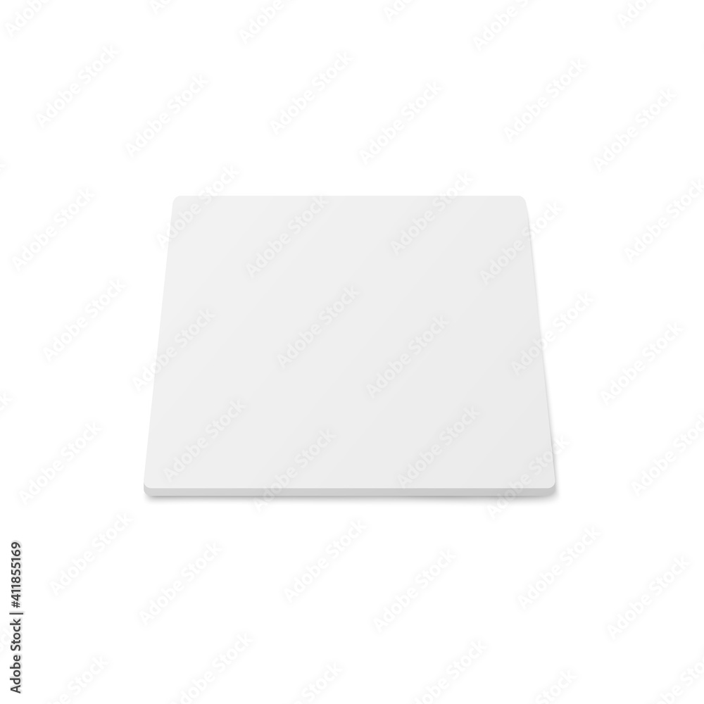 Beer cup coaster in shape of square a vector isolated realistic 3d illustration.