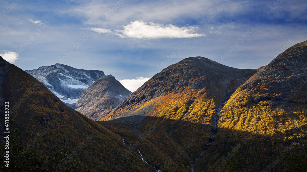Autumnal landscape of Trollheimen mountains in Norway