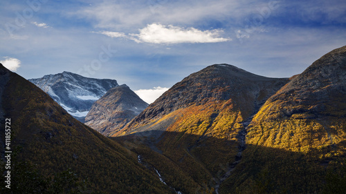 Autumnal landscape of Trollheimen mountains in Norway