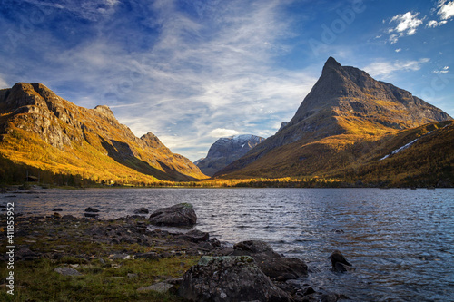 Autumn in the mountains. Trollheimen National Park in Norway.