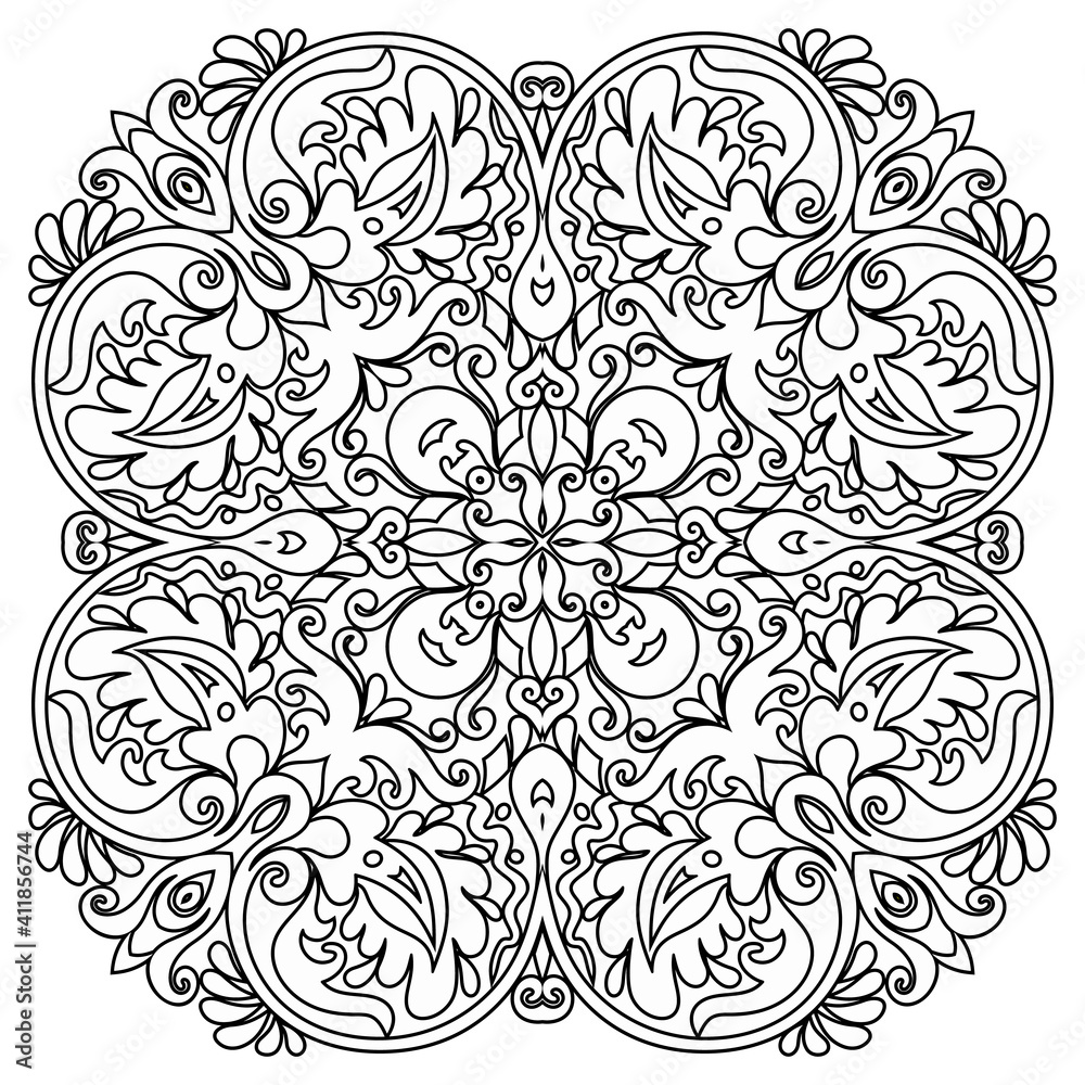 Vector abstract floral ethnic ornamental illustration Vector abstract floral ethnic ornamental illustration