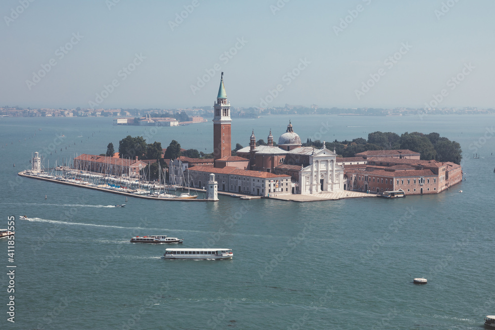 Panoramic view of San Giorgio Maggiore Island from St. Mark's Campanile