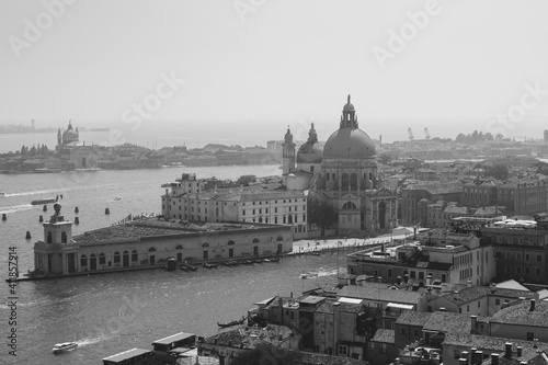 Panoramic view of Venice city and Basilica di Santa Maria della Salute