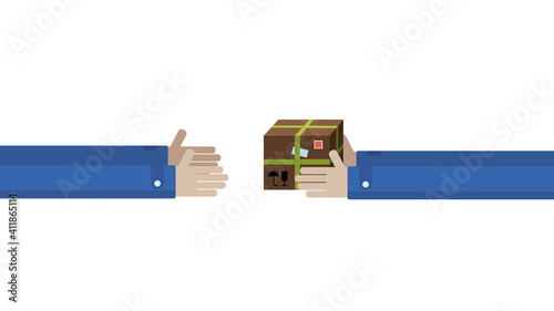 long transfer of the parcel from hand to hand. postal delivery service