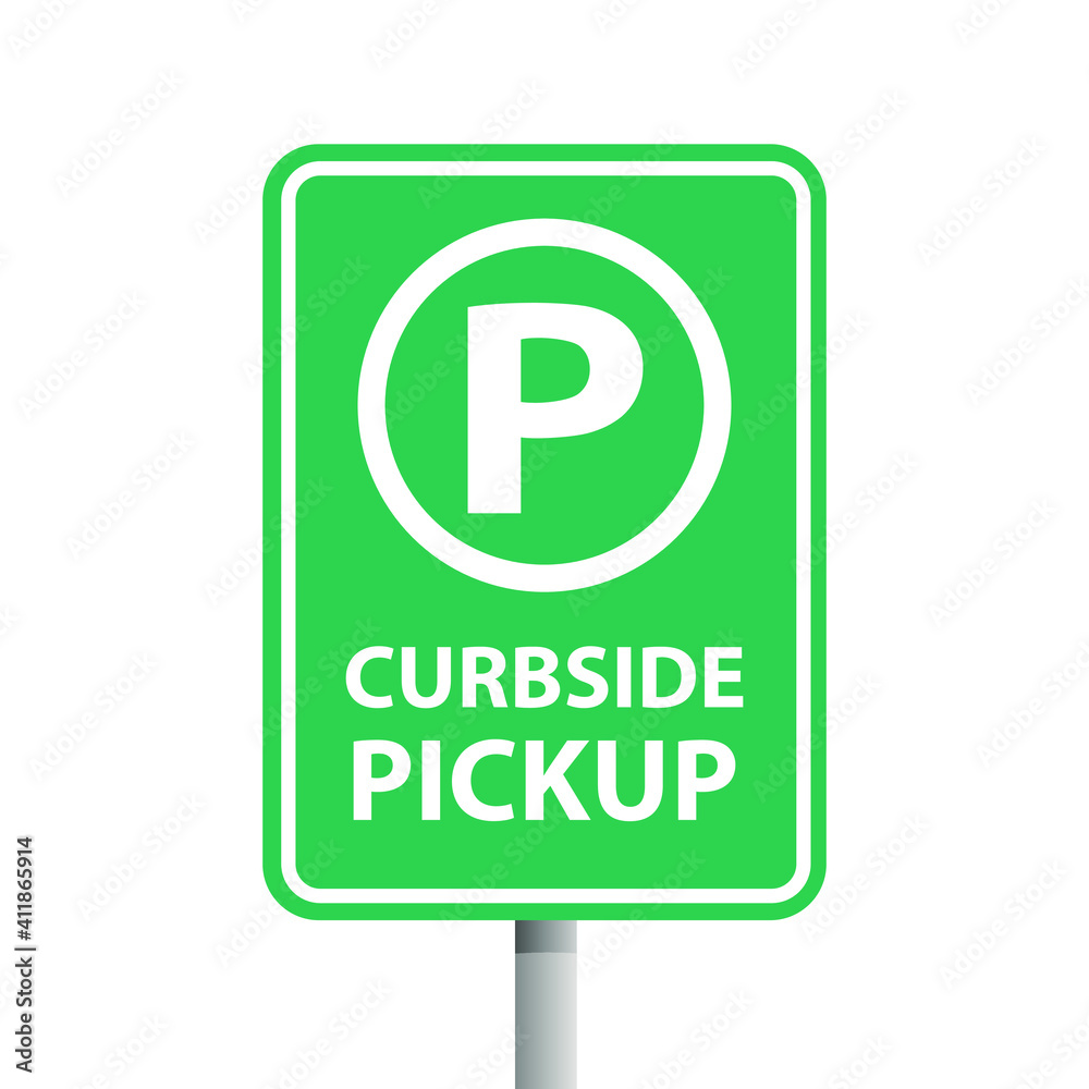 curbside pickup road sign, vector illustration curbside pickup road sign, vector illustration