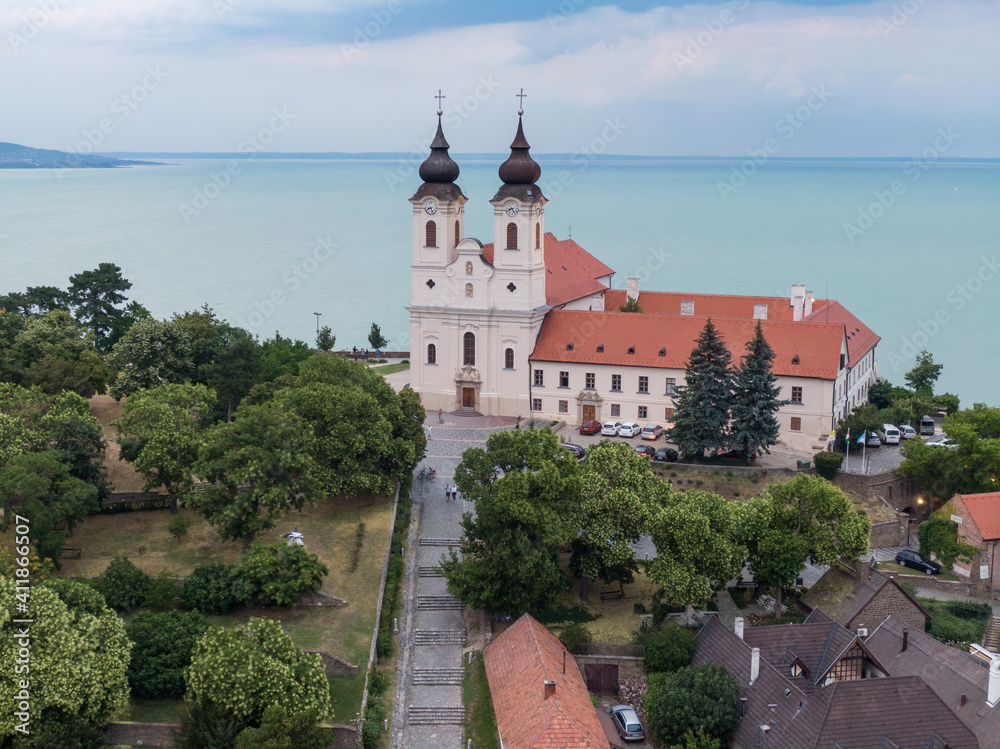Aerial photo the Benedictine monastery of Tihany Aerial photo the Benedictine monastery of Tihany