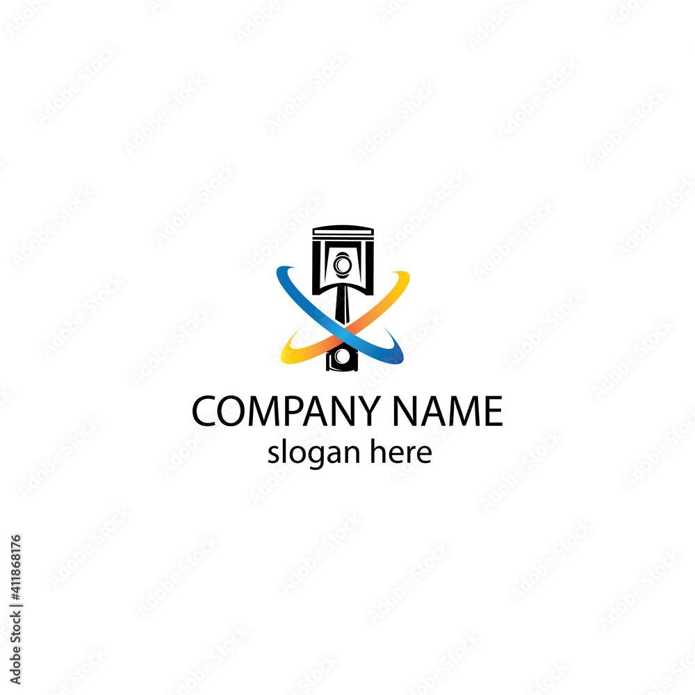 Piston logo illustration planet vector design Piston logo illustration planet vector design