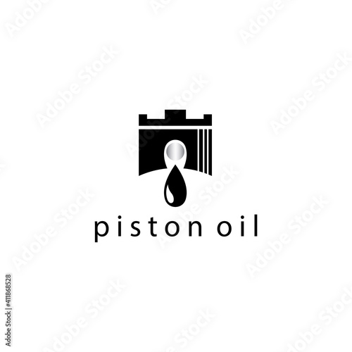 piston logo vector illustration oil design