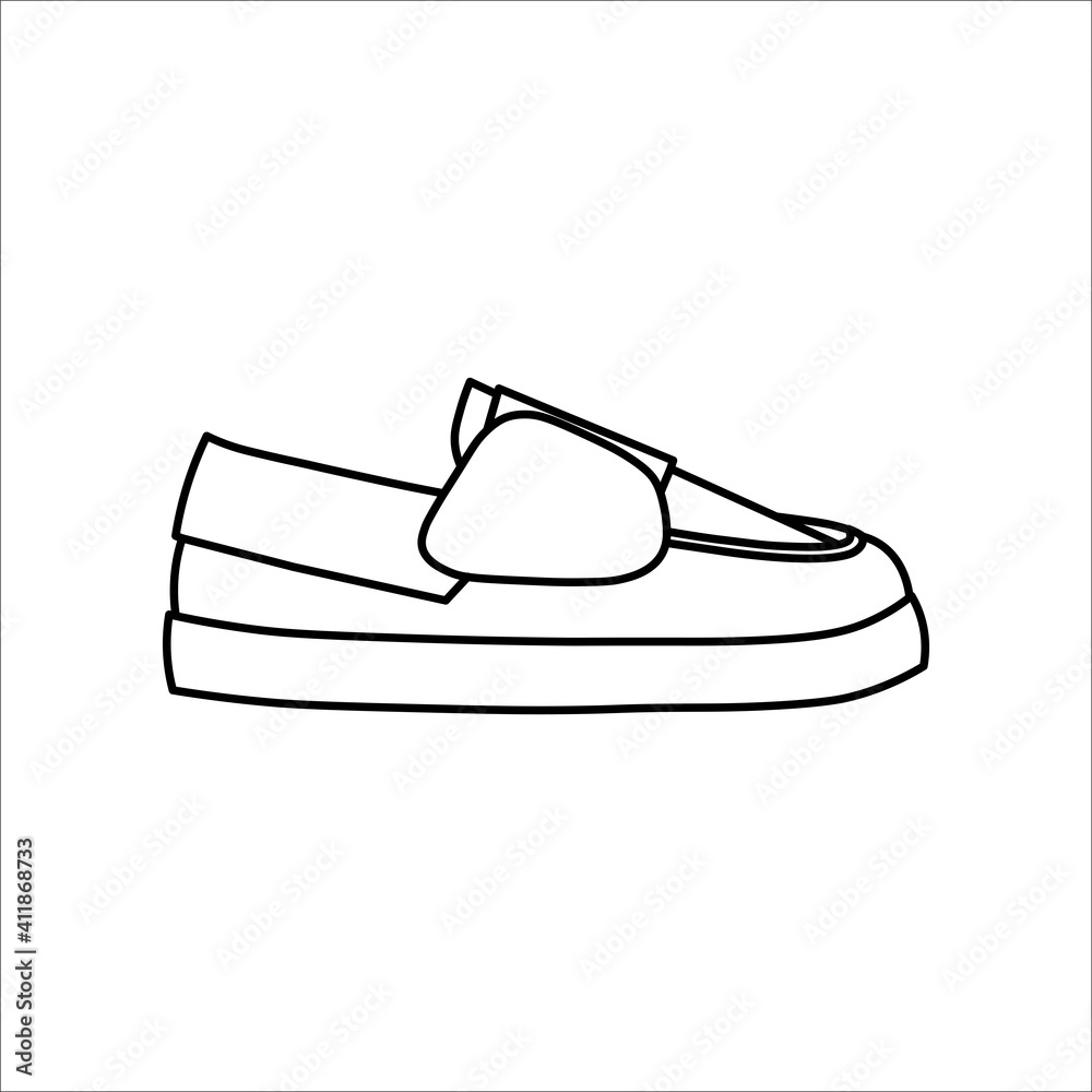 Line kids shoes icon vector design on white background Line kids shoes icon vector design on white background