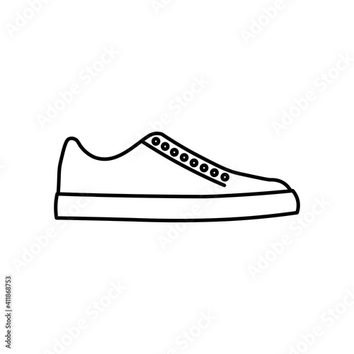 Line shoes icon vector design, Footwear illustration on white background