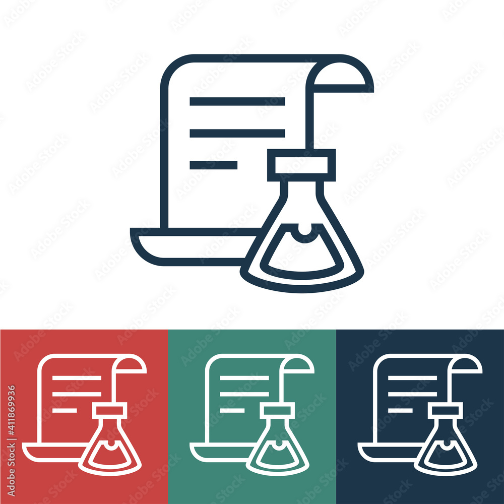 Linear vector icon with chemical devices Linear vector icon with chemical devices