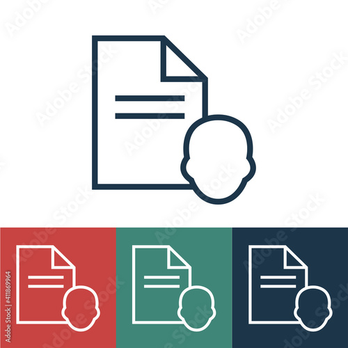 Linear vector icon with document
