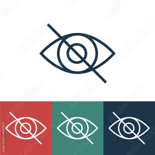 Linear vector icon with lack of view