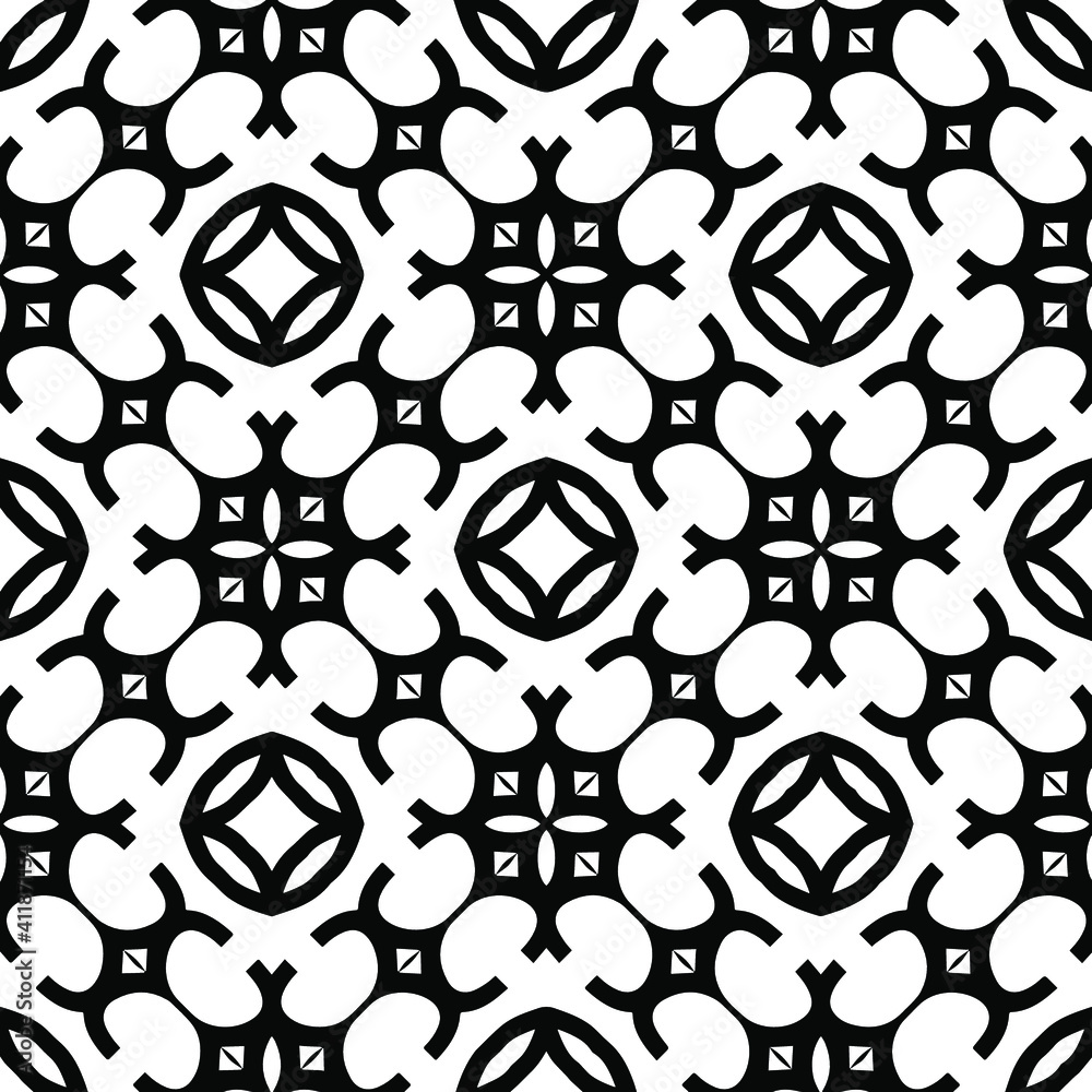 Geometric vector pattern with triangular elements. Seamless abstract ornament for wallpapers and backgrounds. Black and white colors. Geometric vector pattern with triangular elements. Seamless abstract ornament for wallpapers and backgrounds. Black and white colors.