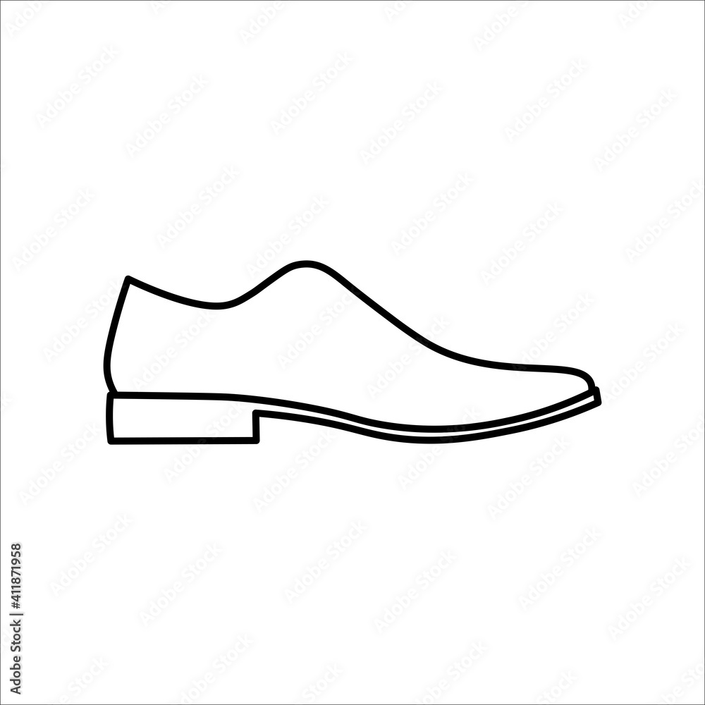 Line leather shoes icon vector on with background Line leather shoes icon vector on with background
