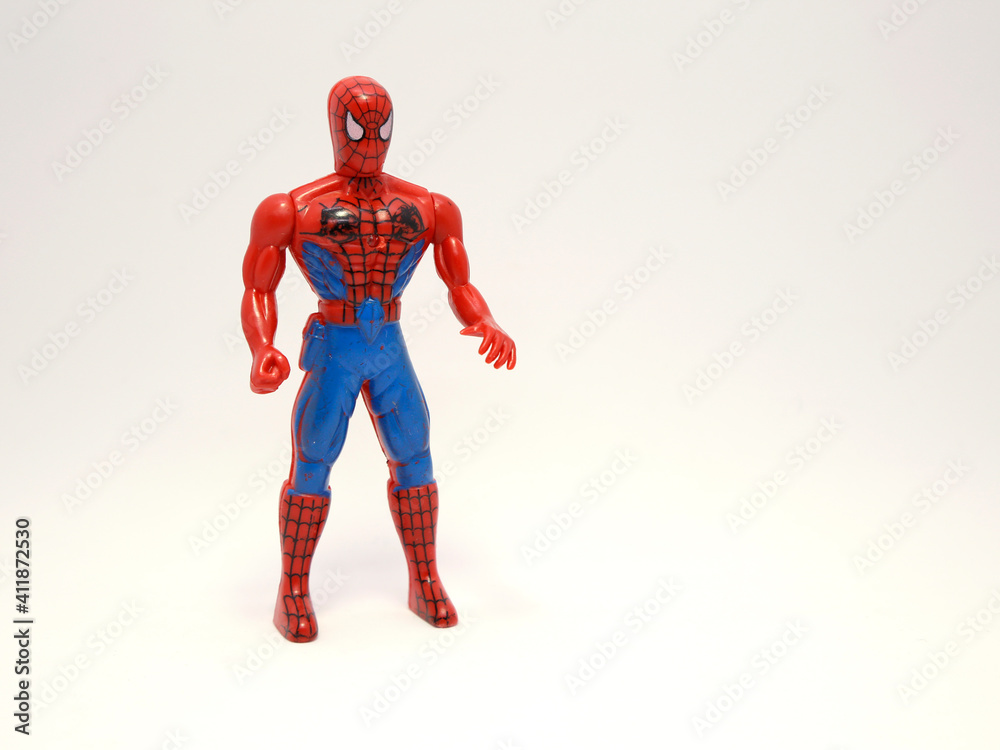 Naklejka premium Spider-Man. Spider man. Toy. The Amazing Spider-Man. Comic. Movies. Peter parker. Superheroe. Super heroe. Toy figure. Classic super hero.