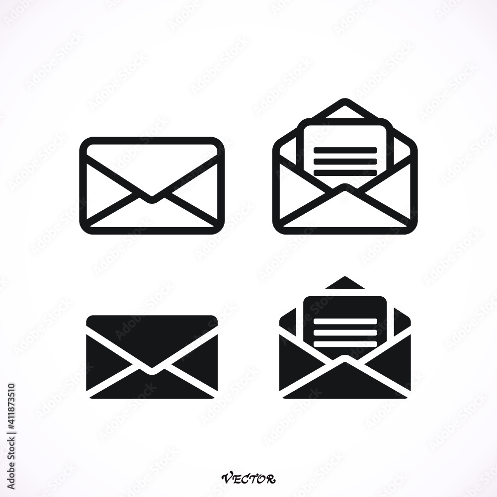 Mail icon vector, Envelope sign, Email symbol Mail icon vector, Envelope sign, Email symbol