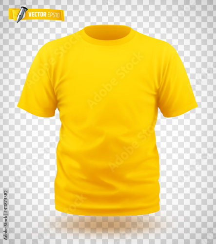 T-shirt jaune vectoriel sur fond transparent