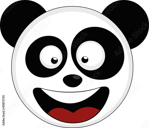 Vector illustration of the face of a panda bear cartoon