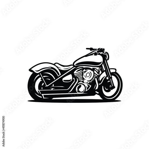 Chopper Vector. American Motorcycle Silhouette Vector Isolated. Big Bike Vector illustration photo