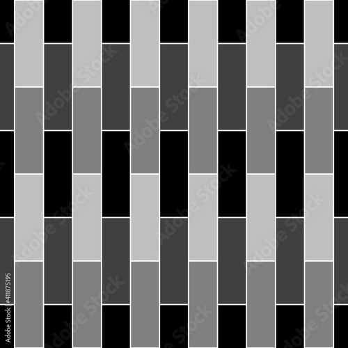 Seamless brickwall pattern. Bricks cladding wall. Walling wallpaper. Mosaic motif. Geometric ornament. Grid background. Geometrical backdrop. Digital paper, textile print, web design. Vector artwork.