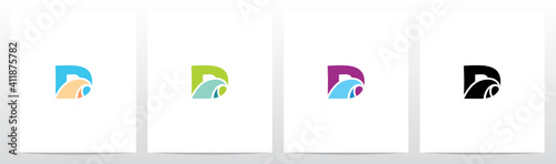 Simple Wave On Letter Logo Design D
