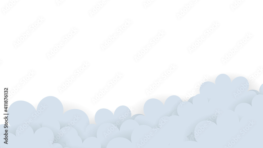 Cloud paper background with copy space, isolated on white background. Vector Illustration EPS 10